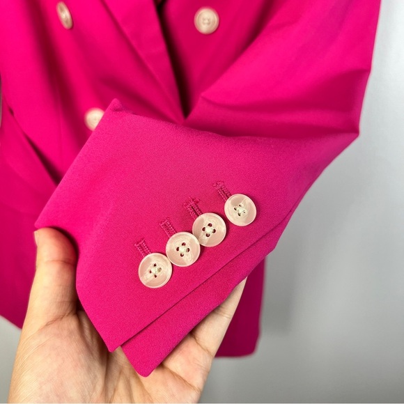 NWOT aritzia babaton samuel belted Double Breasted blazer Fuchsia Pink Women 0 - Picture 11 of 16